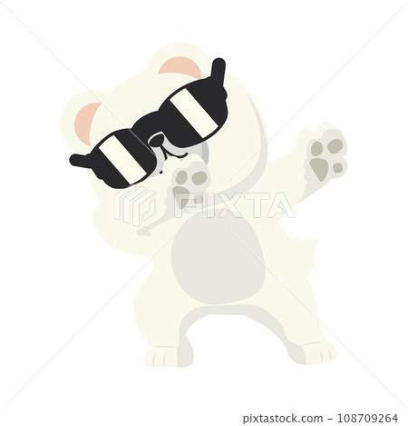 Cute polar bear dabbing cartoon Cute polar bear dabbing cartoon 108709264