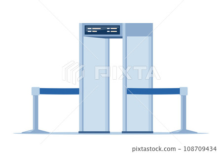 Airport security metal detector. Full body scanner. Security check gate. Vector illustration. 108709434