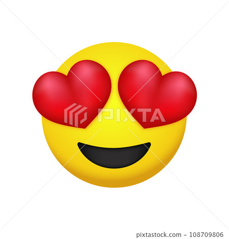 Love face emoji 3d icon vector Love face emoji 3d icon vector 108709806