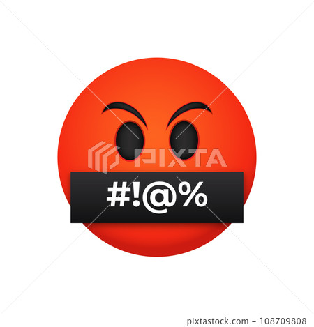 Hate furious red face emoji 3d icon vector 108709808