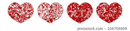 Grunge heart stamp red shape. Rubber texture Grunge heart stamp red shape. Rubber texture 108709809