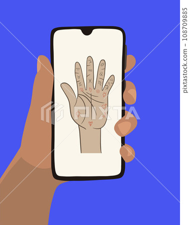 horoscope, hand, smartphone 108709885