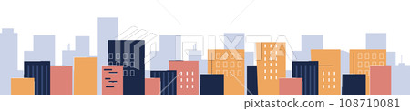 City building and skyscrapers background. Modern landscape of metropolis and city center with panoramic and industrial vector buildings City building and skyscrapers background. Modern landscape of metropolis and city center with panoramic and industrial vector buildings 108710081