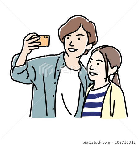 Couple taking a selfie Couple taking a selfie 108710312