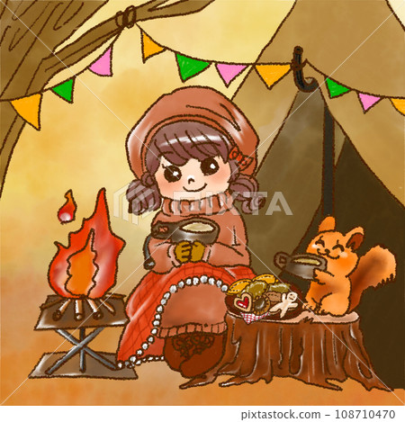 Squirrel-san and the solo camp girl 108710470