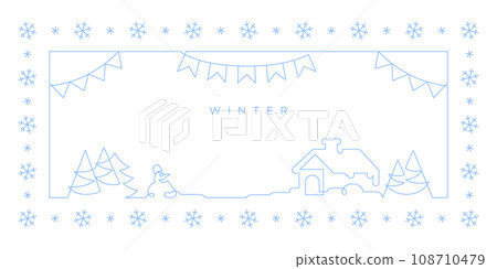 winter season celebration vector illustration in one line drawing minimalism winter season celebration vector illustration in one line drawing minimalism 108710479