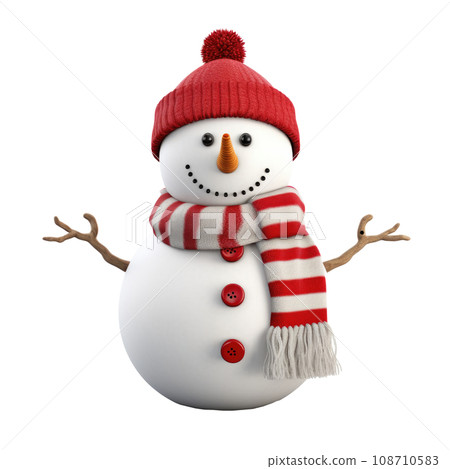 Christmas snowman isolated. Generative AI 108710583