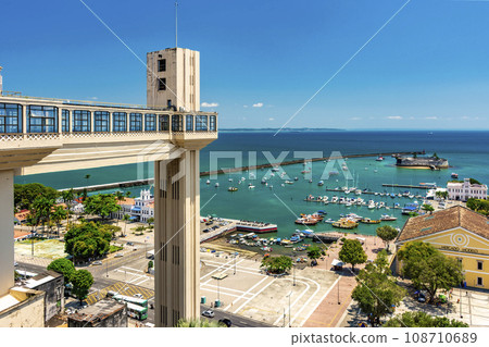 View of Baia de Todos os Santos and Elevador Lacerda View of Baia de Todos os Santos and Elevador Lacerda 108710689