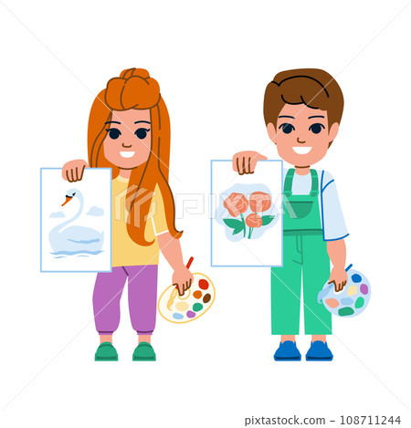 artist kid vector 108711244