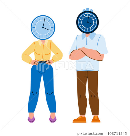worker time management vector 108711245