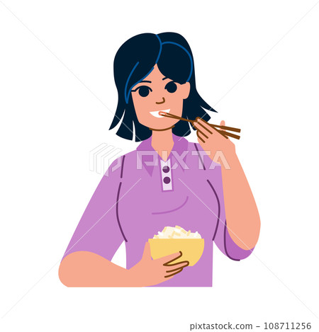 rice eating vector 108711256