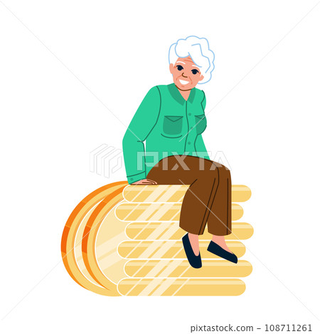 old woman money vector 108711261