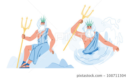 poseidon ancient vector 108711304