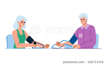 measuring blood presure vector 108711416
