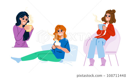 tea woman vector tea woman vector 108711448