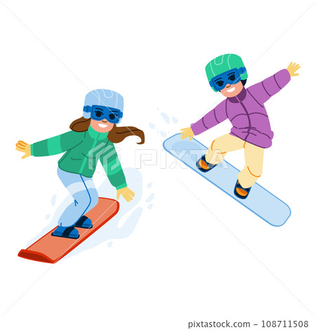 snowboarding kid vector snowboarding kid vector 108711508