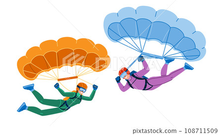 skydiver parachute vector 108711509
