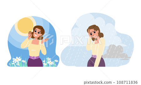 face sad happy mood woman vector 108711836