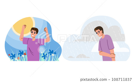 expression sad happy mood man vector 108711837