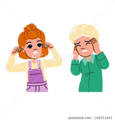 person plugging ears kid vector person plugging ears kid vector 108711841
