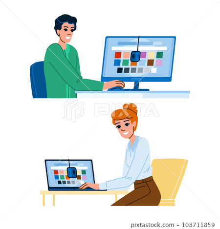 digital calibrate monitor vector 108711859