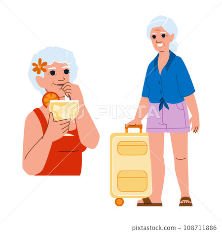 female senior woman vacation vector female senior woman vacation vector 108711886