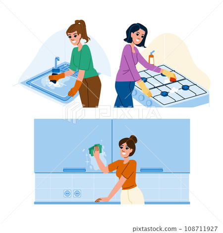 clean cleaning kitchen vector clean cleaning kitchen vector 108711927