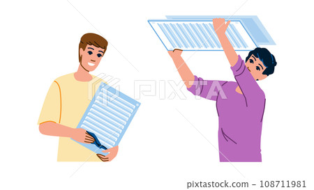 home cleaning air vent vector 108711981