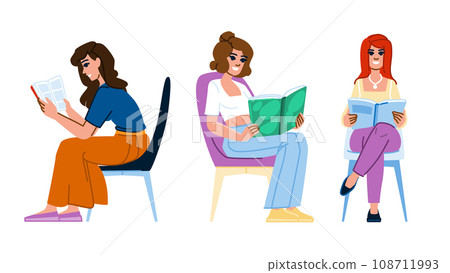 book woman reading chair vector book woman reading chair vector 108711993