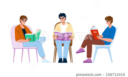 lifestyle man reading chair vector lifestyle man reading chair vector 108712010