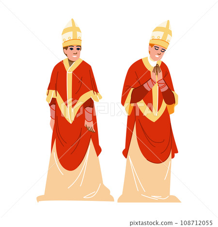 priest bishop medieval vector priest bishop medieval vector 108712055