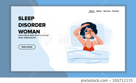 insomnia sleep disorder woman vector insomnia sleep disorder woman vector 108712135
