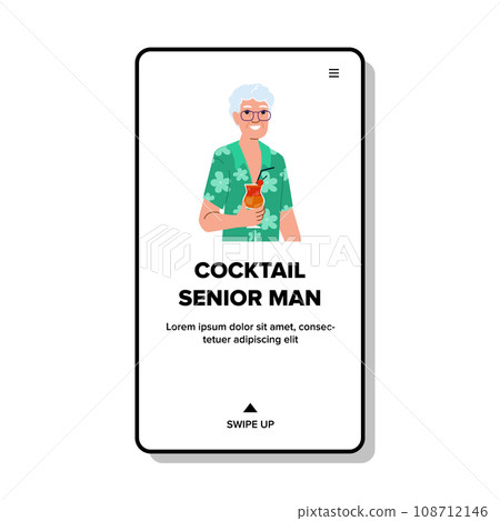 old cocktail senior man vector 108712146