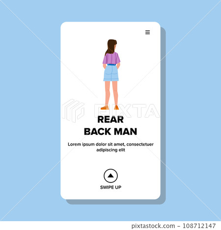 young rear back woman vector 108712147