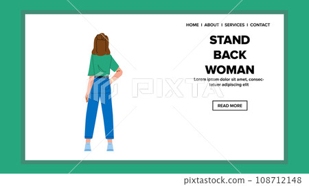 full stand back woman vector 108712148