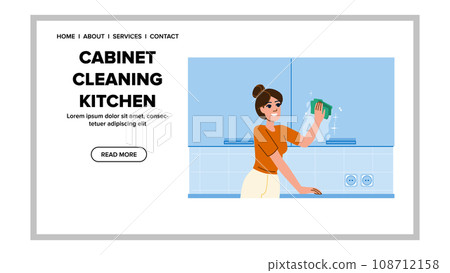 interior cabinet cleaning kitchen vector 108712158