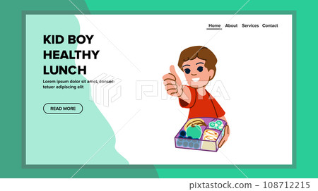 meal kid boy healthy lunch vector meal kid boy healthy lunch vector 108712215