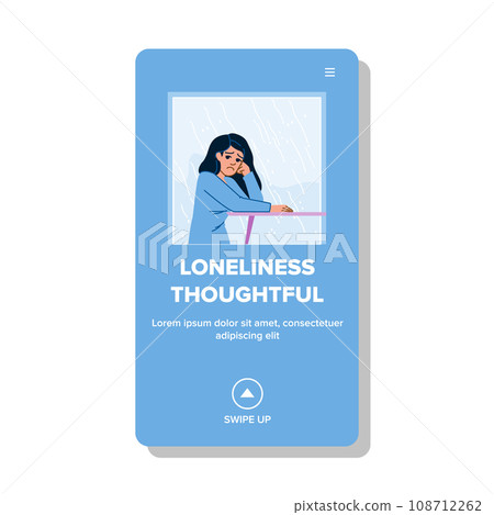sad lonelies thoughtful vector 108712262