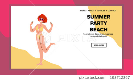 sea summer party beach vector 108712267