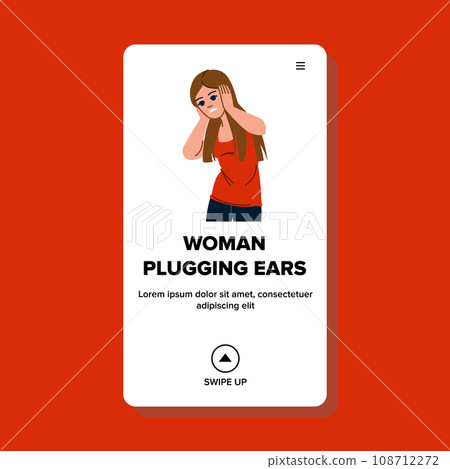 loud woman plugging ears vector loud woman plugging ears vector 108712272