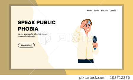 anxiety speak public phobia vector anxiety speak public phobia vector 108712276