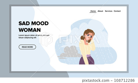 depression sad mood woman vector 108712286