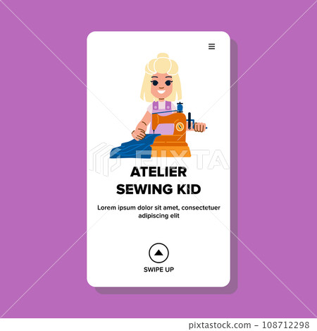 embroidery atelier sewing kid vector 108712298