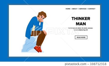 person thinker man vector person thinker man vector 108712318