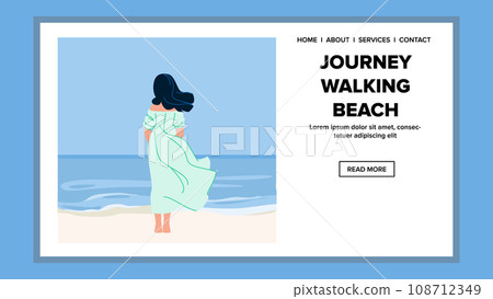 sand journey walking beach vector 108712349