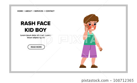 rash face kid boy vector rash face kid boy vector 108712365