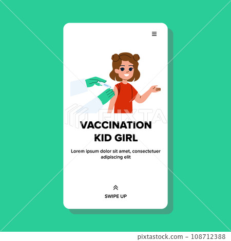 vaccination kid girl vector vaccination kid girl vector 108712388