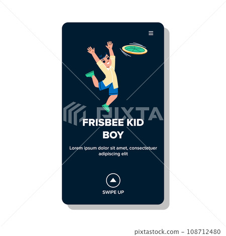 frisbee kid boy vector 108712480