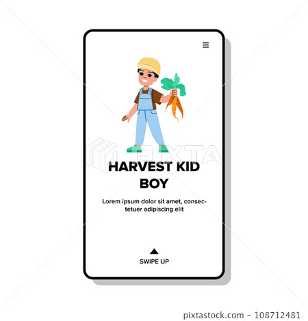 harvest kid boy vector 108712481