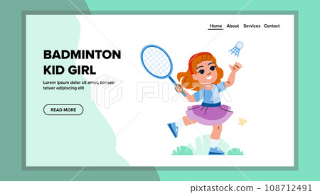 badminton kid girl vector 108712491
